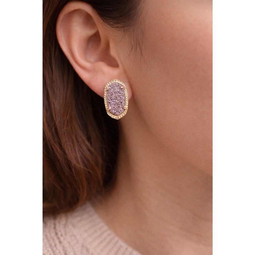 Kendra Scott Ellie Drusy Gold Tone Earrings - Picture 2 of 2